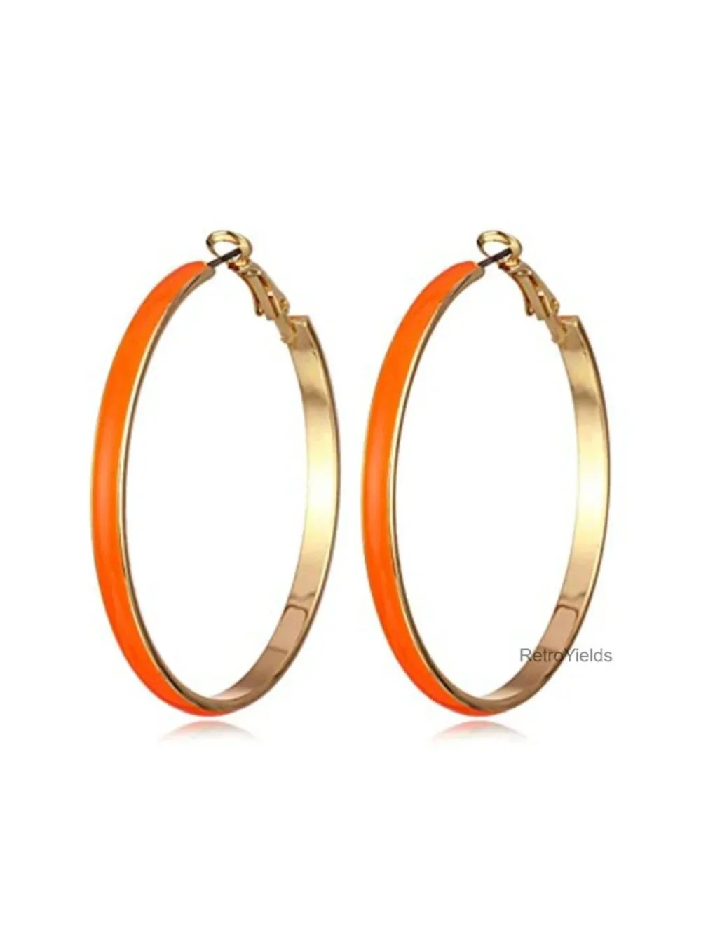Enamel Dangle Drop Earrings Geometric Hoop Statement Jewelry
